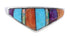 Southwest Sterling Silver Multicolor Inlay Ring Size 6-3/4 UX36482